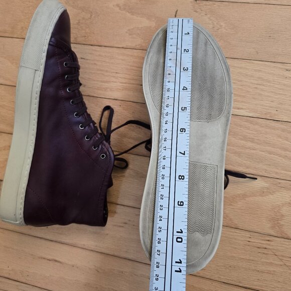 Gustin | brown burgundy leather hi-top sneakers | MENS 11 - Picture 11 of 12